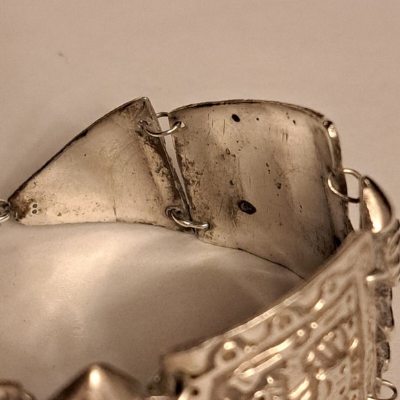 Antique Industria Peruana Aztec Maya Bracelet 900 Silver - Picture 13 of 13
